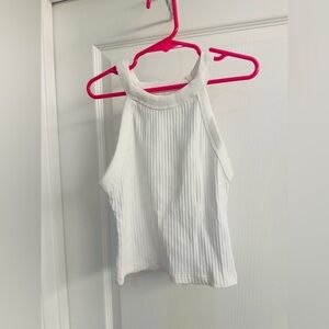 Zara girls White Ribbed Halter Tank Top - Girls 9/10